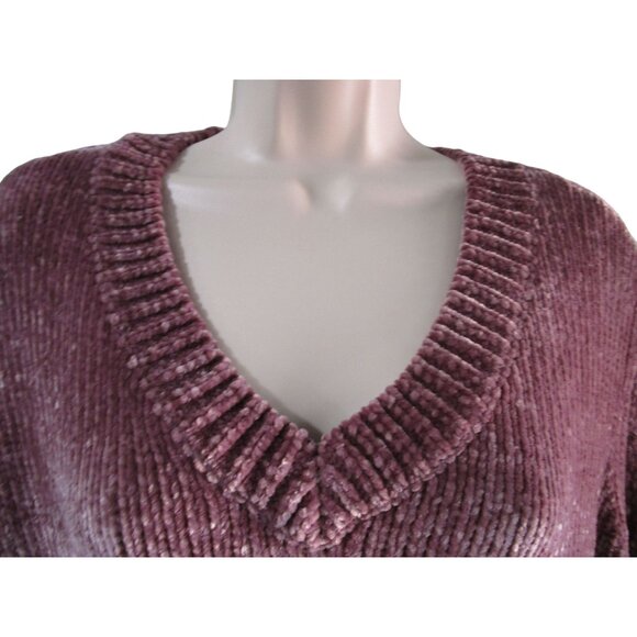 Orvis Chenille Tunic Style Sweater New With Tags Ladies XL Mauve Rib Knit Cuffs, - Picture 5 of 16